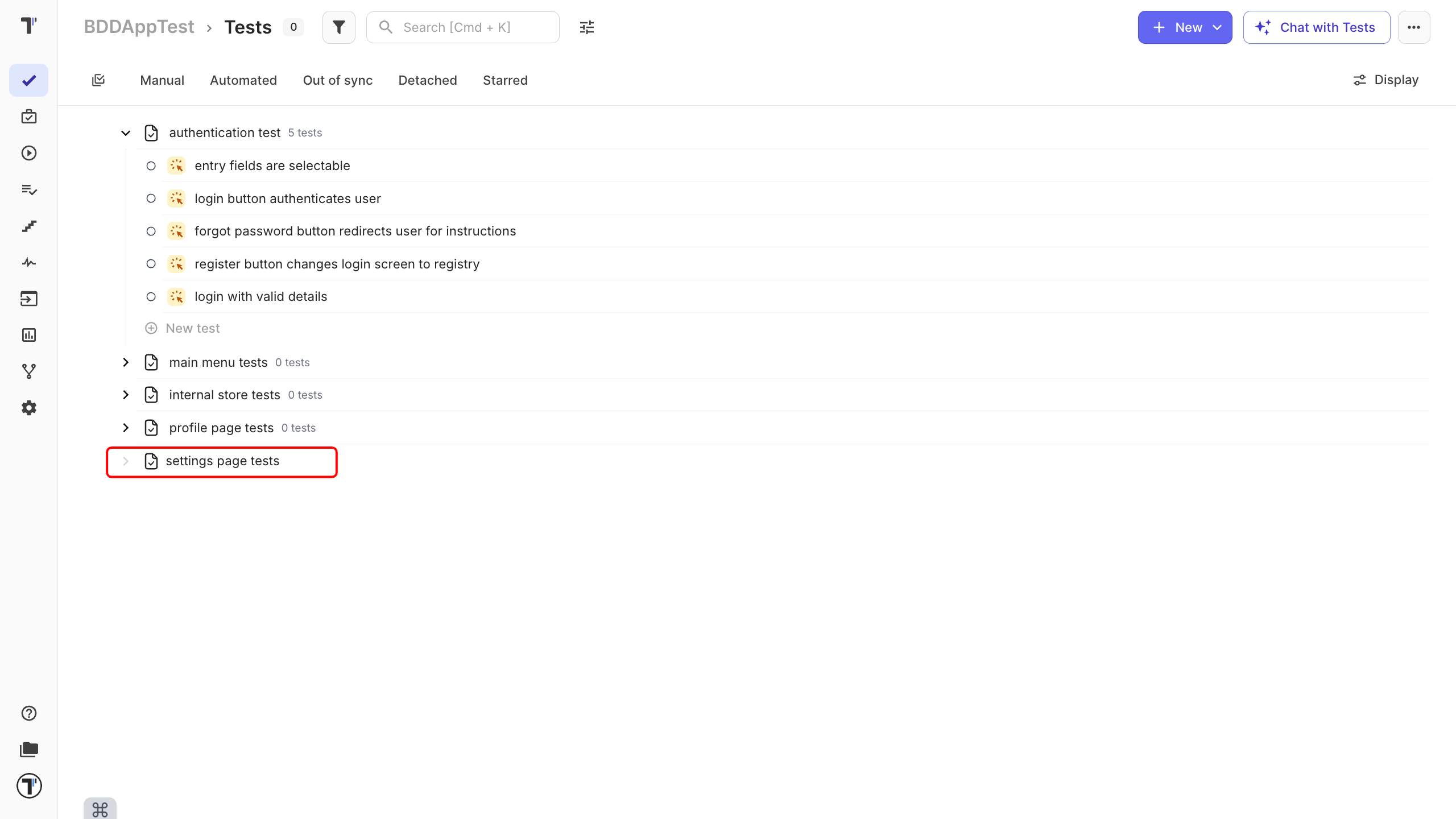 BDD editor