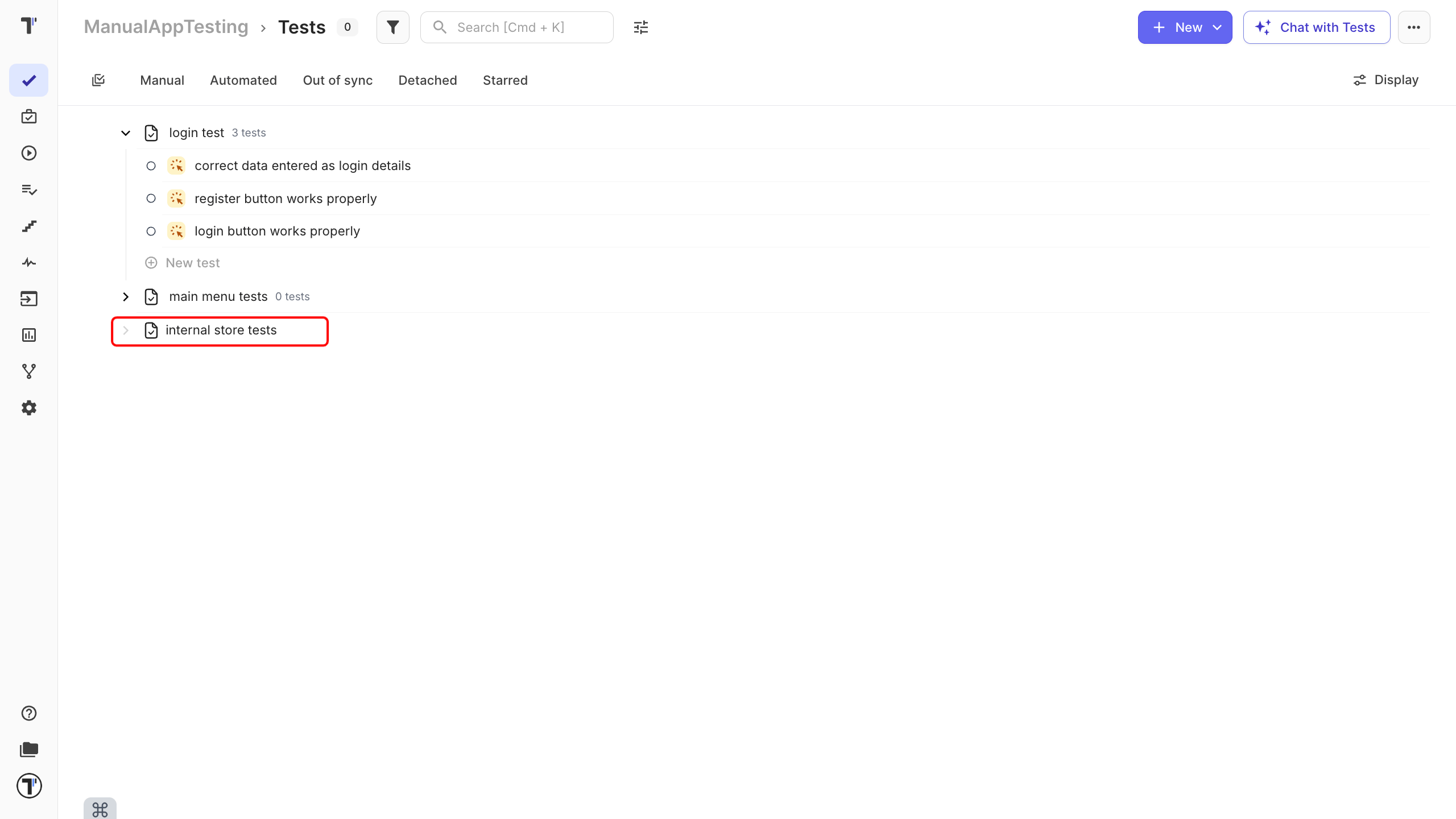 Create new suite