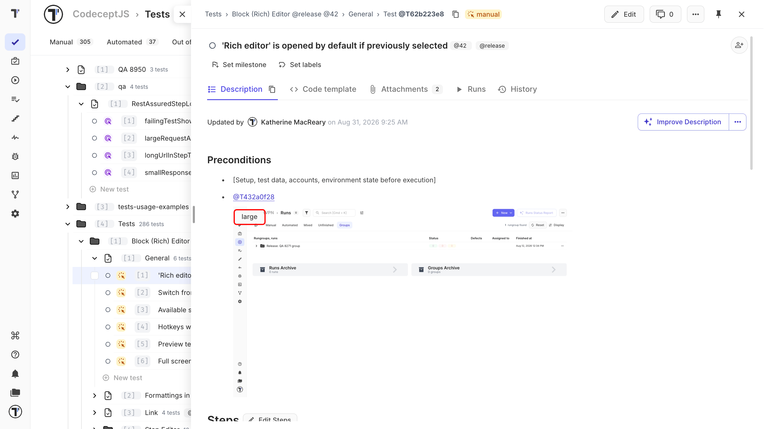 The resize button that appears when hovering over an attached image
