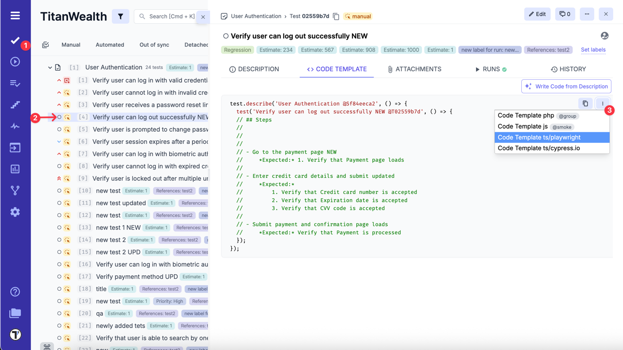 Apply Code Template