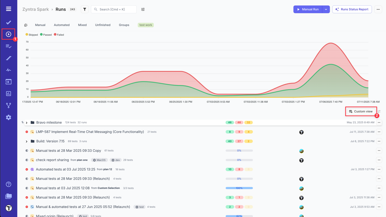 Testomat.io - Custom view button