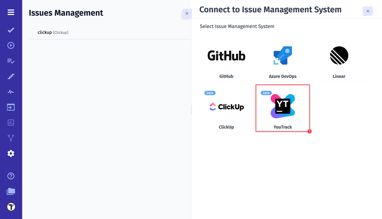 Testomat.io - Connect to YouTrack