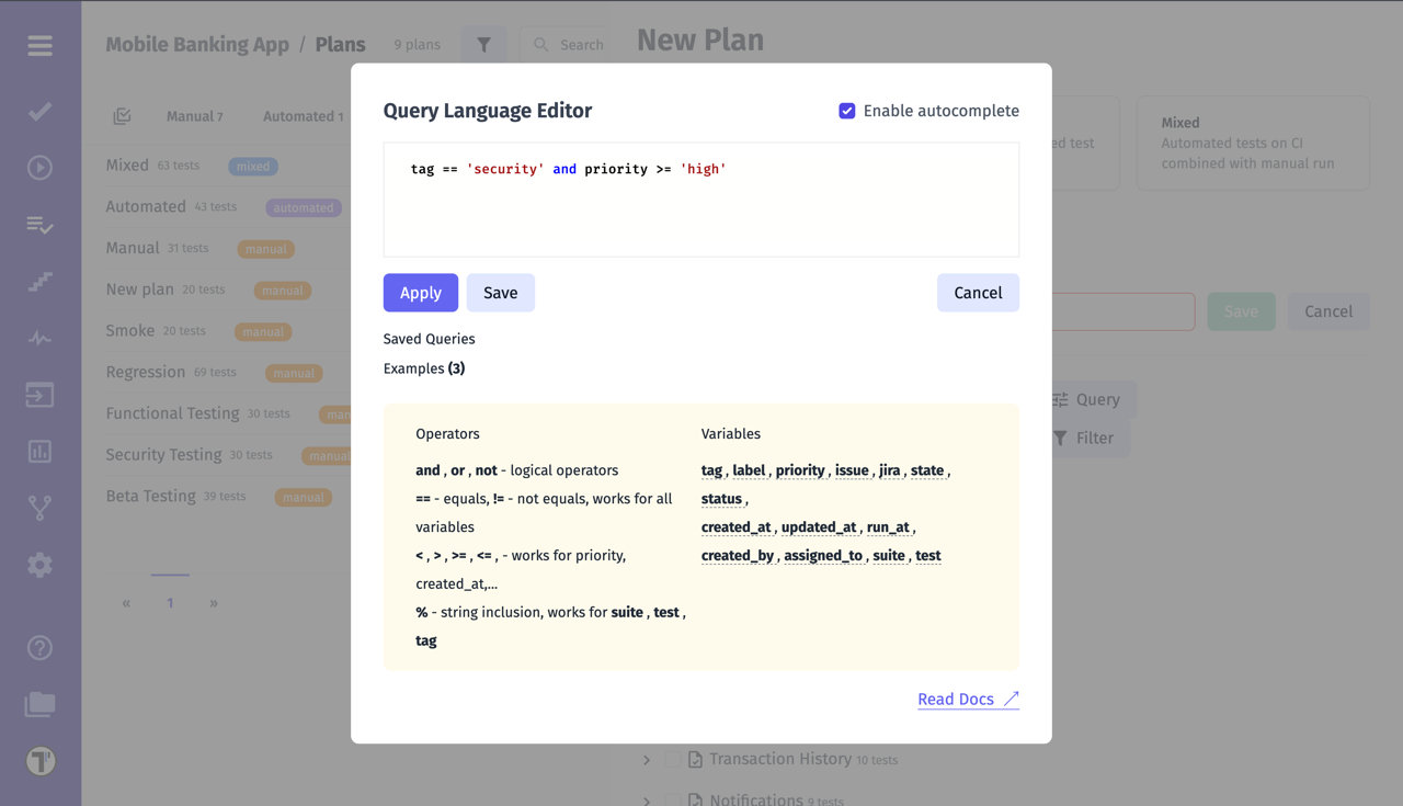 Testomat.io - TQL