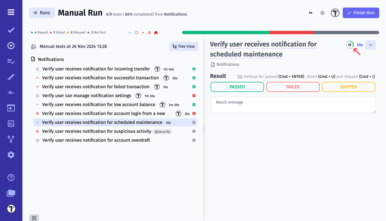 Testomat.io - Pause Tracking