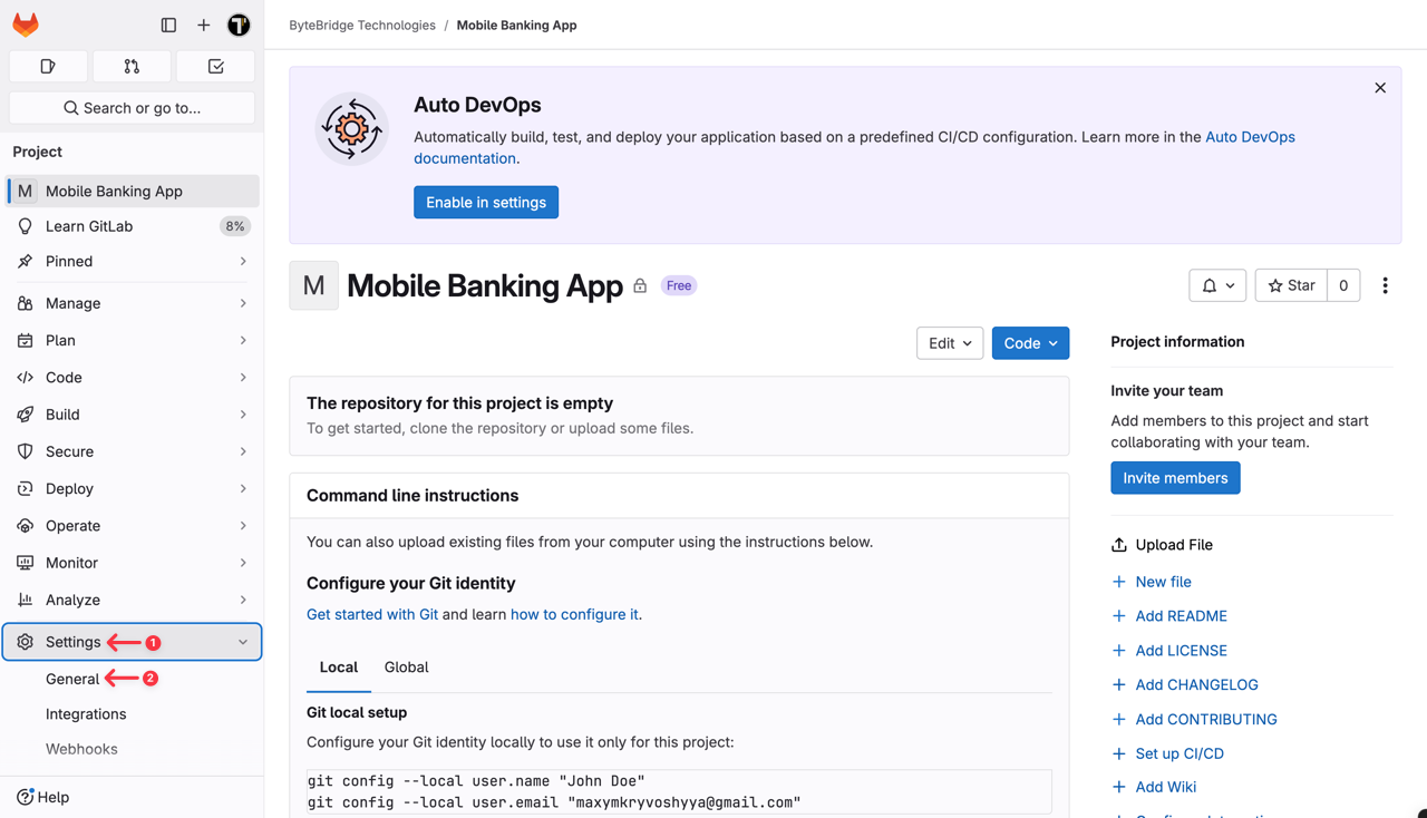 Testomat.io - GitLab Project Settings