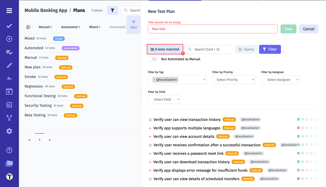 Testomat.io - Matched tests