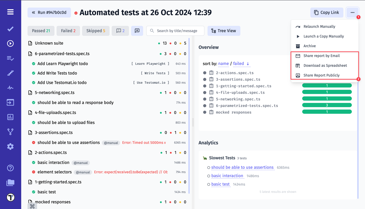 Testomat.io - Detailed test report