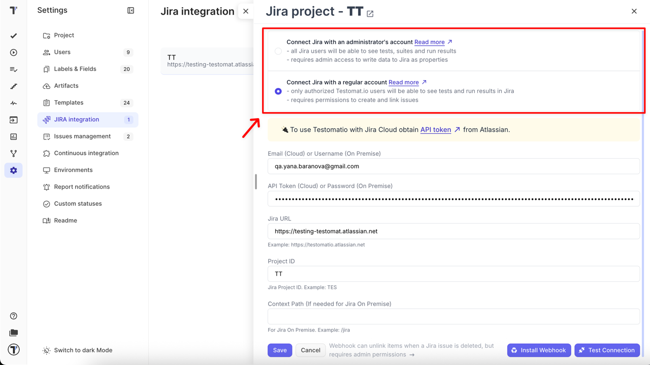 Jira Connection Type