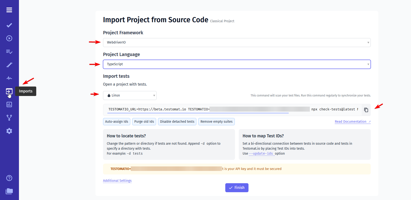 Testomat.io - Import Project from Source Code