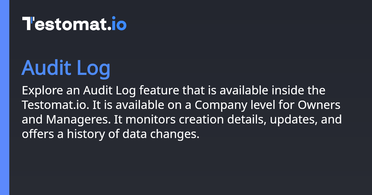 Audit Log | Docs
