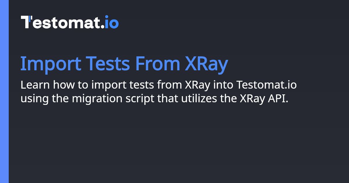 Import Tests From XRay | Docs