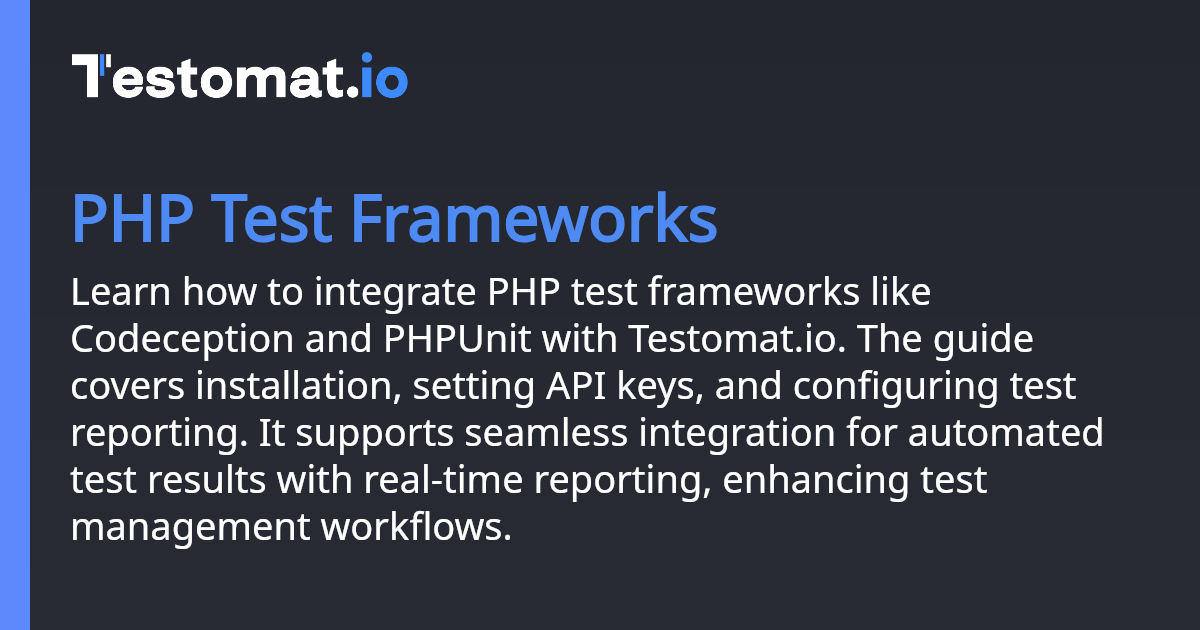 PHP Test Frameworks | Docs